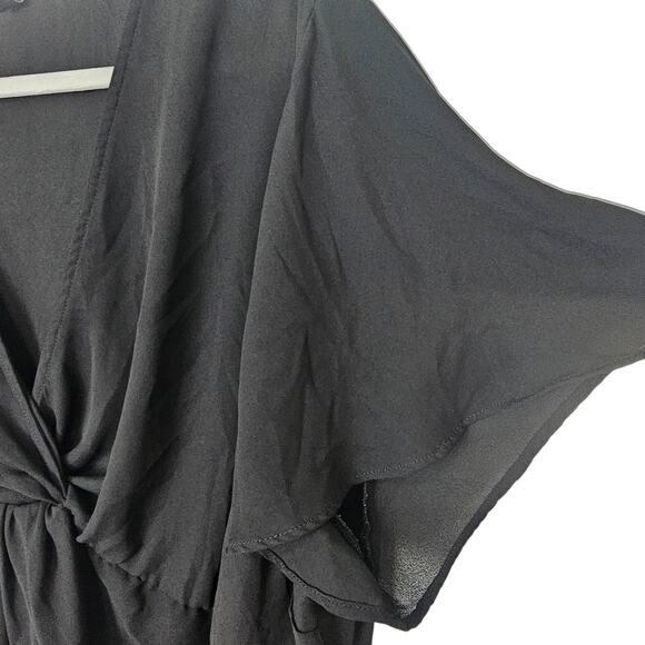 Torrid Top Sheer Top Twist Front Top Hi Low Top Short Sleeve Blouse 3X Black - Picture 5 of 9